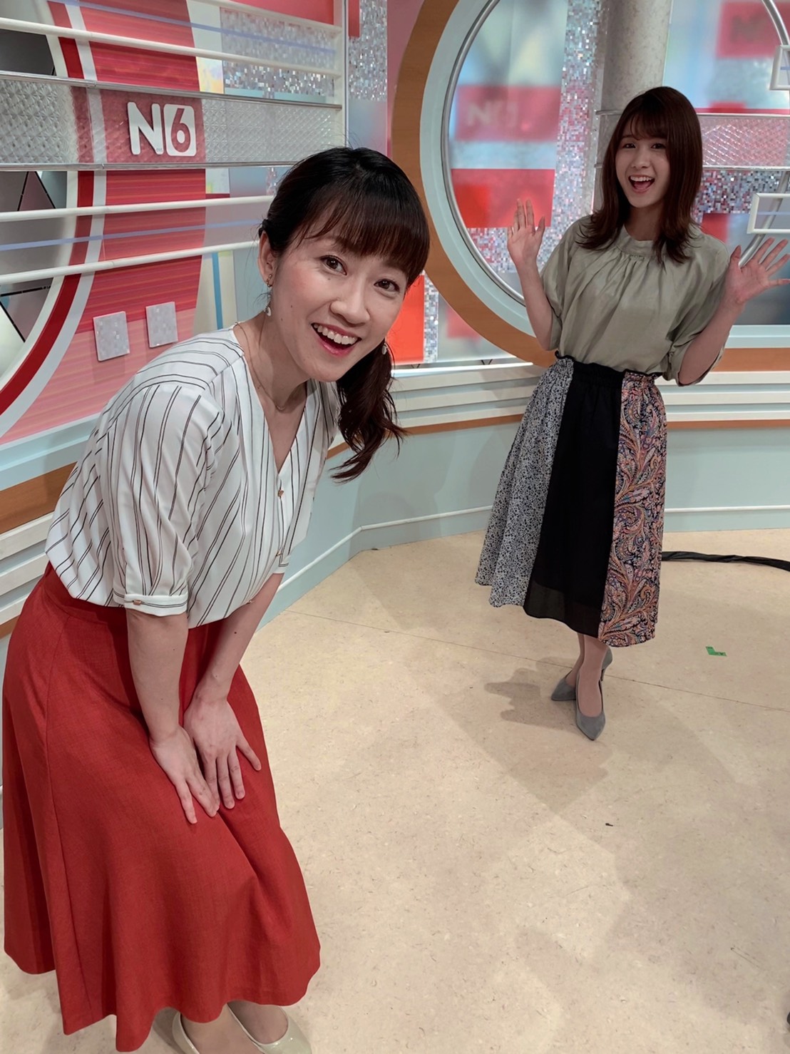 スタジオにて尾島アナと。